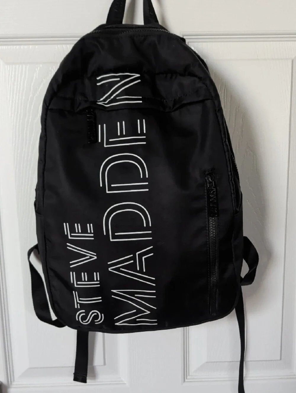 Steve Madden Black Backpack with White Logo